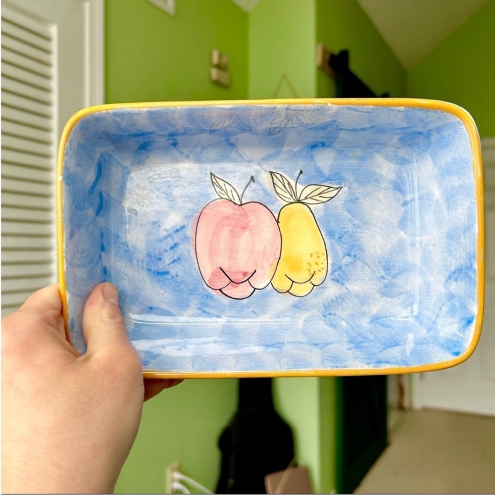Vintage Farmhouse Fruit Apple Pear Loaf Pan Set of 2 Bakeware Kitchenware - Picture 7 of 12